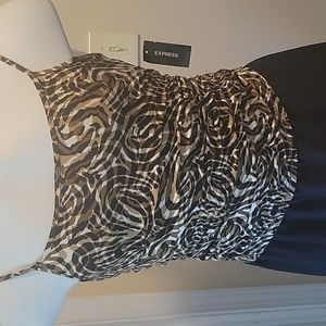 Express Basic Cami Zebra Print M